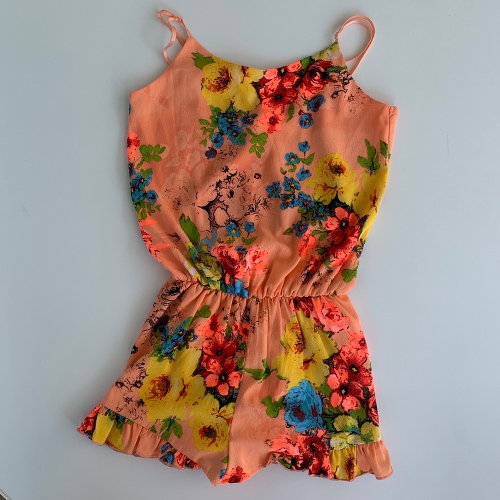 NWT Vintage Havana Girls Floral Romper Size Med
